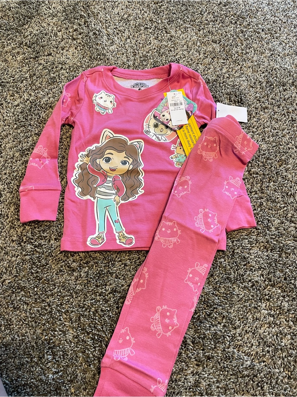 Old Navy Pink Character Graphic Pajama Set with Playful Prints